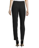Narrow-Leg Ankle Pants, Black