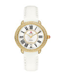 16mm Saffiano Leather Strap, Bright White