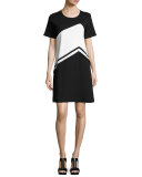 Colorblock Short-Sleeve Dress