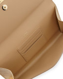 Maia Metallic Leather Clutch Bag, Gold