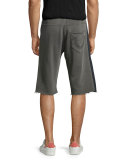 Mesh-Sides Drawstring Sweat Shorts, Concrete