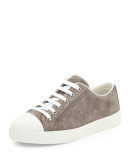 Ping Pong Suede Cap-Toe Low-Top Sneaker, Ghiaia