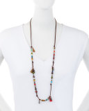 Suede Tassels Necklace, Multi