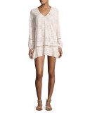 Lorelei Embroidered Chiffon Tunic Dress, Light Pink
