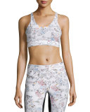 Inca Racerback Sports Bra, White Peru Print