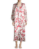 Silk Cherry Blossom Long Robe
