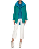 Carlos Straight-Leg Cropped Pants, Moonstone