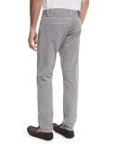 Five-Pocket Straight-Leg Denim Jeans, Gray