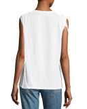 Raw-Edge Pima Jersey Tee, White