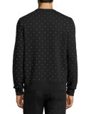 Allover Studded Sweatshirt, Black