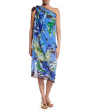 Jungle-Print Voile Pareo Coverup
