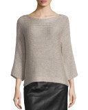 Fisher Project 3/4-Sleeve Hand-Knit Box Top 