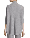Dolman-Sleeve Textured Cashmere Cardigan