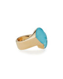 Freccia 18K Rose Gold & Turquoise Ring, Size 6.5