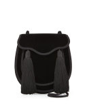 Opium 2 Tassel Velour Crossbody Bag, Black