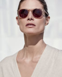 O'Malley NYC Peaked Round Photochromic Sunglasses, Amber