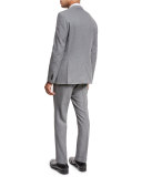 Mini-Check Wool Two-Piece Suit, Gray