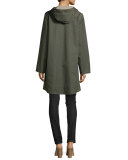 Reversible Hooded Rain Coat, Oregano/Stone
