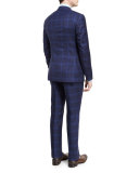 Super 140s Plaid Suit, Navy