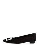 Belle Vivier Suede Pump, Black