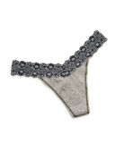 Original-Rise Heather Jersey Thong, Ivory Coal
