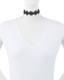 Scalloped Crystal Lace Choker Necklace