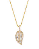 18k Gold Diamond Leaf Pendant Necklace