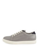 Men's Leather Low-Top Sneaker, Gray