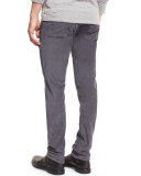 718 Slim-Fit Skinny Corduroy Pants, Pewter