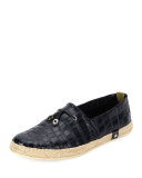 Crocodile Leather Espadrille Shoe, Blue