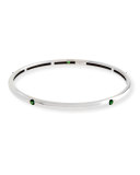 18K White Gold Bangle with Tsavorites 