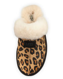 Scuffette II Calf-Hair Slipper, Chestnut Leopard