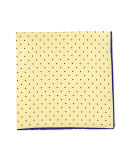 Dot-Print Pocket Square, Yellow/Navy 