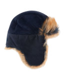 Toscana Long-Pile Fur Trapper Hat, Indigo