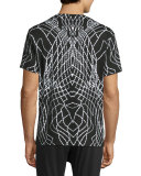 Graphic Line Short-Sleeve Jersey T-Shirt, Black