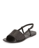 Napa Intrecciato Halter Sandal, Black (Nero)