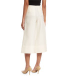 Large-Cuff Culotte Pants, Ivory