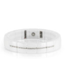 Domino White Ceramic & 18K White Gold Bracelet with Diamonds, 0.31 tdcw
