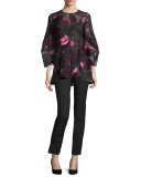 Catherine Slim-Leg Ankle Pants, Black