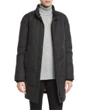 Fur-Trim Cocoon Coat