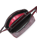 Dotcom Medium Painted Python Satchel Bag, Bordeaux