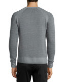 Aster Textured Raglan-Sleeve Sweater, Concrete Heather