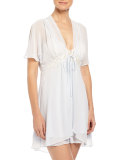 Caroline Chiffon Short Robe, Blue Mist