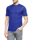Tonal Stripe Short-Sleeve T-Shirt, Bright Blue