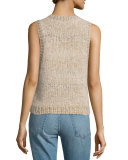 Ribbed Crewneck Sweater Vest, Sahara