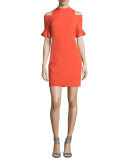Crepe Cold-Shoulder Sheath Dress, Koi Fish 