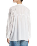 Kimono-Sleeve Split-Neck Pullover