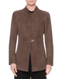 Stand-Collar Bracelet-Sleeve Jacket, Mud