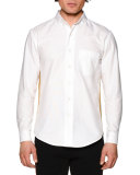 Honor Oxford Shirt w/Metallic Stripe, White Gold