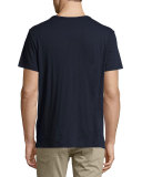 Slub Short-Sleeve Crewneck T-Shirt, Navy